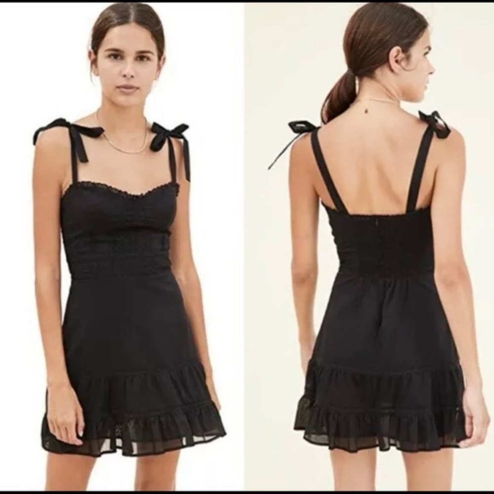 NWOT Reformation Maeve Dress - Black Linen - 2